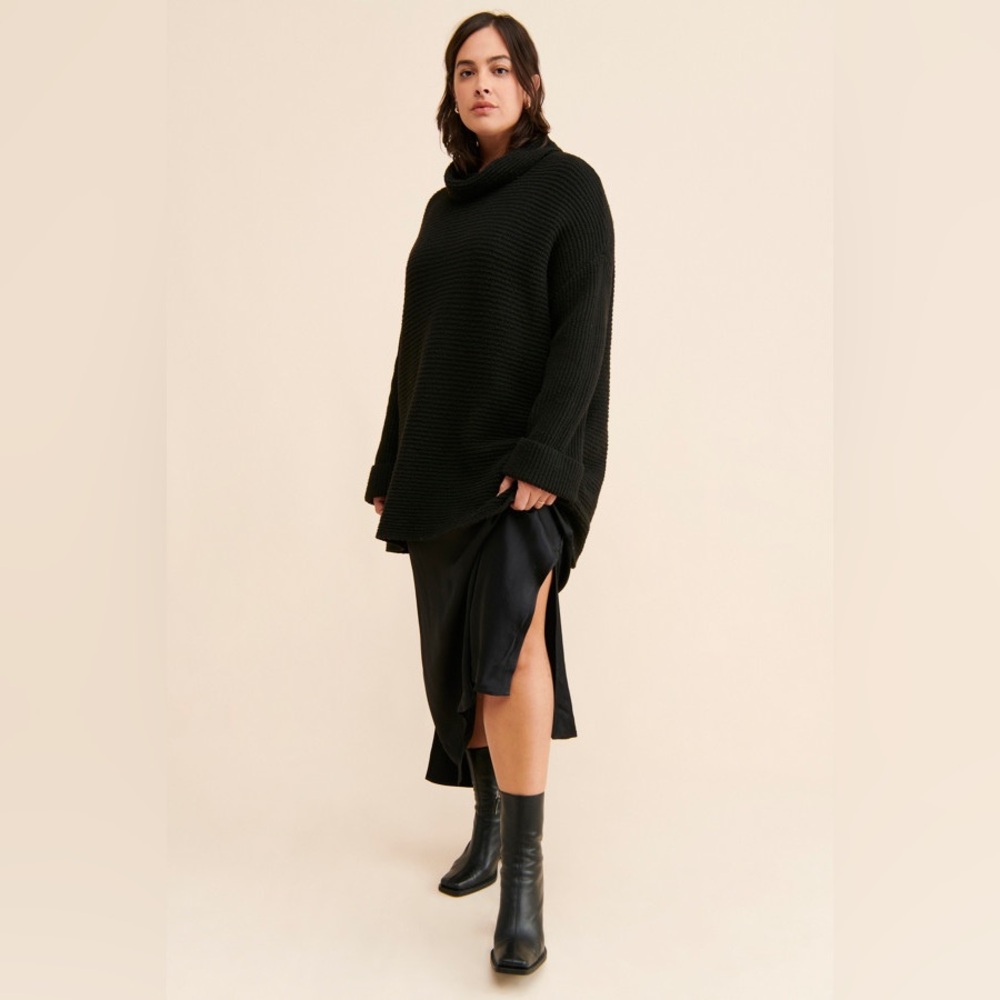 Pilcro Anthropologie Black Oversized Cowl Neck Sweater - Picture 9 of 10